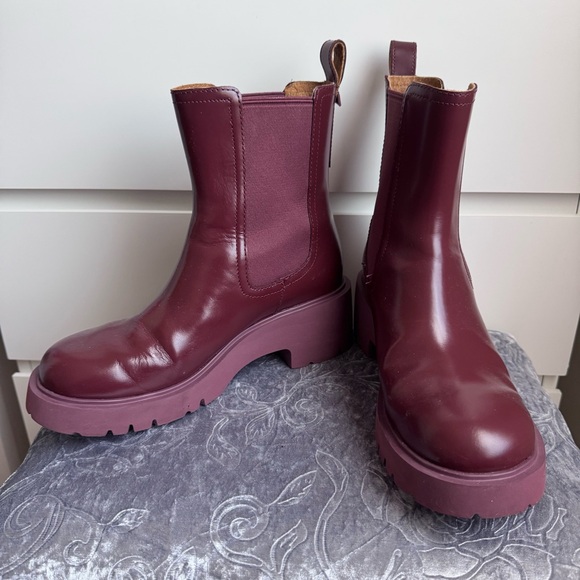 Camper Milah Burgundy Leather Chelsea Boots - Picture 2 of 5